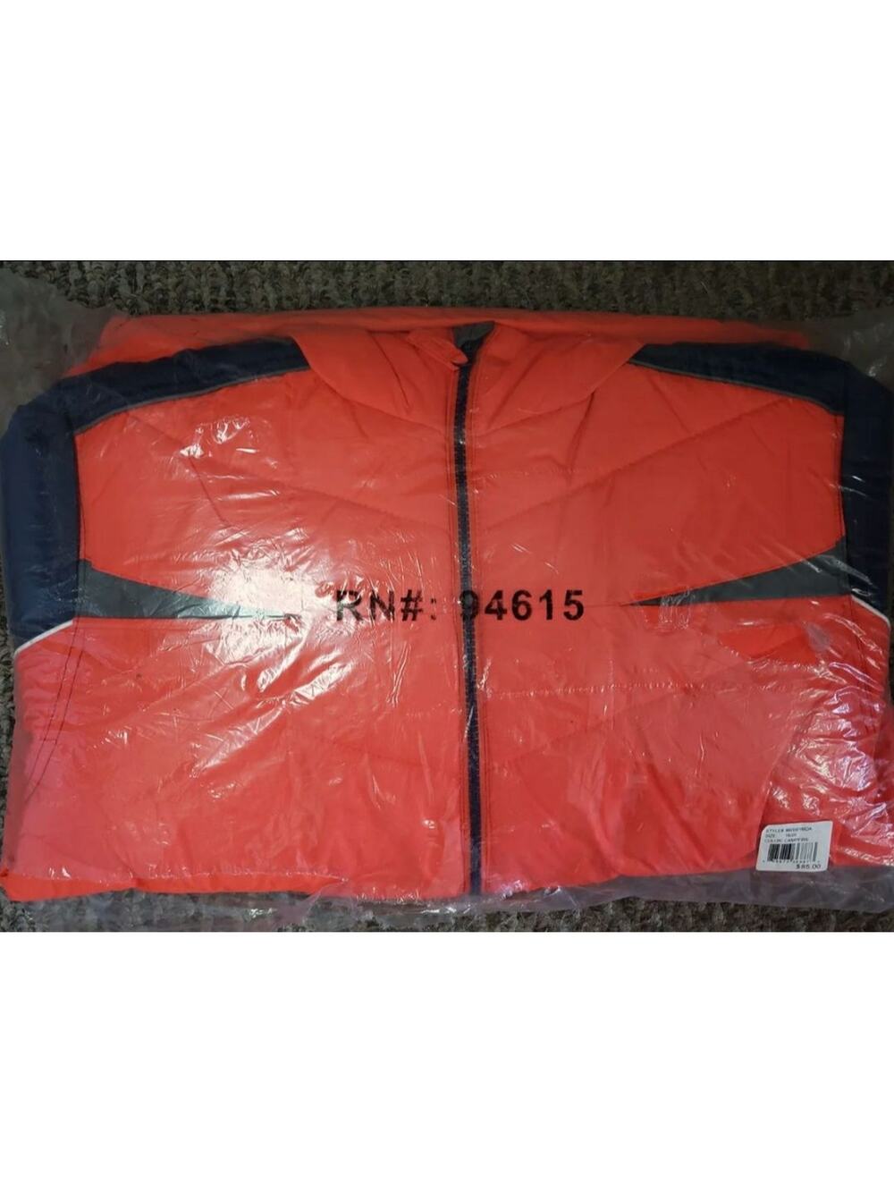 Bright Orange Winter Snow Ski Puffer Zip Up Hooded Jacket Boys Size 18/20 NEW